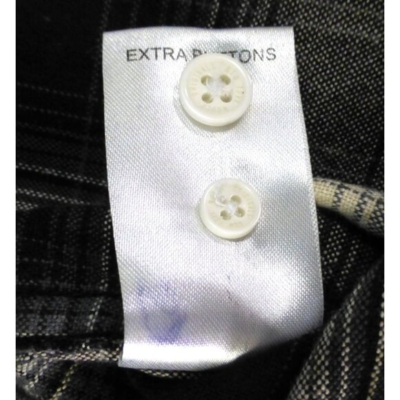 Won Woolf Originals Mens Plaid Flannel Shirt XXL Black & White 100% Cotton Long - Picture 9 of 11